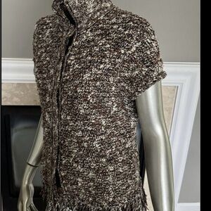 St. John Brown Cowl Neck Sweater Size M